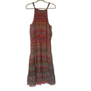 Lauren Ralph Lauren 100% Silk Paisley Sleeveless Midi Dress Women’s Sz 8 Medium